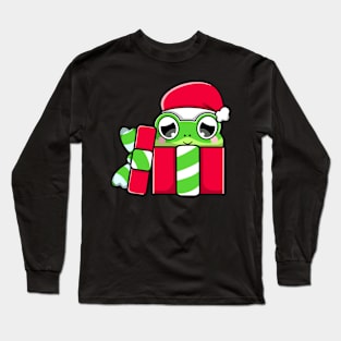 Cute Frog in Christmas Gift Long Sleeve T-Shirt